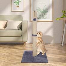 Cat Scratching Post Tower, 74 Cm Height, Carpet Base With Hanging Ball Toy, For Cats