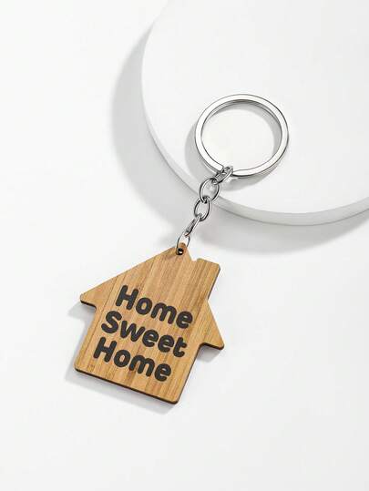 قطعة واحدة مستجدة وساخنة البيع DIY منزل صغير وحلو مصنوع من الخشب بشكل ثلاثي الأبعاد، سلسلة مفاتيح للمنزل الحلو، ديكور لسيارات المفاتيح والحقائب، هدية لعيد الأم، هدية للحبيبة، إكسسوار للحقائب، هدية إبداعية للاستخدام اليومي وإكسسوارات السيارة