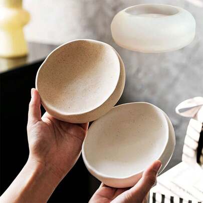 Modern Asymmetrical Shape Bowl Mold DIY Jewelry Display Plate Cement Candle Container Epoxy Resin Decor Tray Silicone Molds