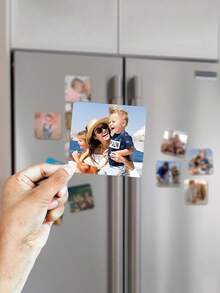 1pc Customized Photo Magnet, Personalized Pet And Family Photo Print Refrigerator Magnet, Pet Memorial Gift, Dog Lover Gift, Photo Paper Fridge Decor, Kitchen Souvenir, Housewarming Gift, Unique Gift, Keepsake - Multicolor - View 8