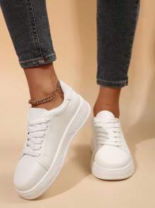 Women's Fashion Platform Lace-Up Casual Sports Trainers, Versatile Canvas Sneakers For All Seasons