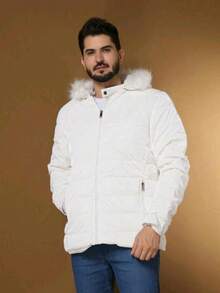 Bobojaco Leather Windbreaker Jacket Premium Line Exclusive 2025 Winter Regular Fit Zipper Pocket Synthetic Fur Contrast - White - View 1