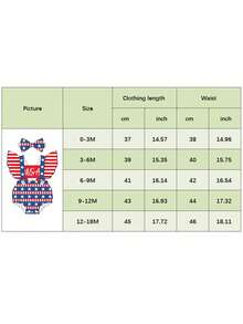 Baby Girl 4th Of July Romper Star Stripe Print Flying Sleeve Square Neck USA Jumpsuit With Bow Headband Newborn Infant Independence Day Clothes - Red - View 8
