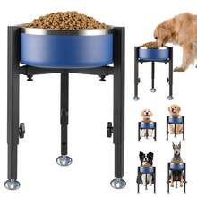 Single Dog Bowl Stand,Tall Dog Food Stand Adjustable Wide 7-11" Heights 14.5",Metal Elevated Dog Bowl Holder Raised Water Feeder For Medium,Large Dog(Bowl Not Included) - Multicolor - View 4