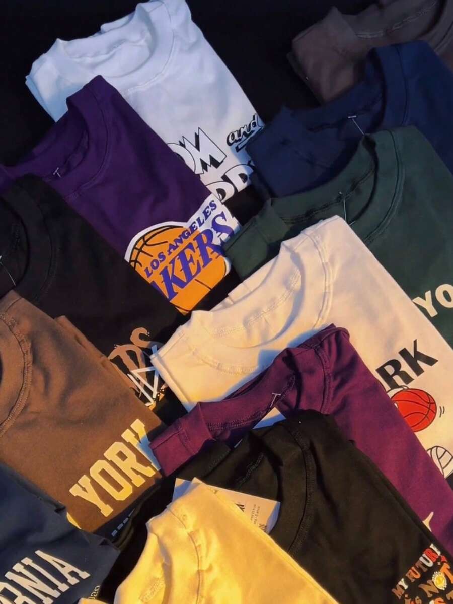 Kit 4 Youth Boy T-Shirts - High Quality Clothing Items - Promotion - Assorted Colors And Prints - Multicolor - View 1