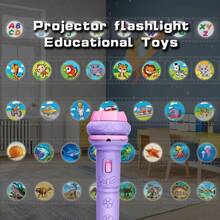 Proiettore a torcia giocattolo per bambini, giocattolo educativo, regalo per compleanni di bambini, Natale (colore torcia a caso e diapositive di proiezione - arancione, blu, verde, giallo, grigio, rosso), giocattoli, giocattoli per bambini, giocattoli educativi