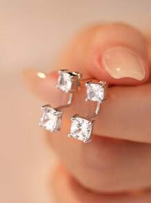 GAGAFEEL 1 Paar exquisite, elegante und modische S925 Sterling Silber Ohrringe, besetzt mit kubischem Zirkonia für den täglichen Gebrauch von Frauen, Schmuck, Feiertagsgeschenke, Schmuck und Muttertagsgeschenke