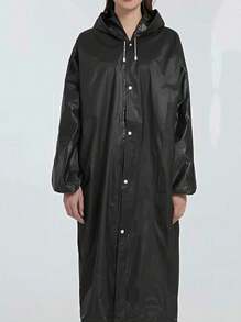 1 Stück zufälliger Farbton EVA Unisex Regenmantel lang, verstärkter wasserdichter Regenmantel, Herren/Damen mit Kapuze, wasserdicht, winddicht, schnelltrocknend, atmungsaktiv - ideal für Radfahren, Wandern und Outdoor-Abenteuer