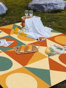 1set Anti-Sand Beach Mat Set Including Beach Mat, Hooks, Carrying Bag, Beach Stakes, Suitable For Beach, Camping And Picnic