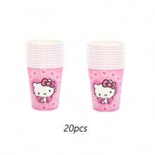 Sanrio 61pcs Sanrio Hello Kitty Party Supplies,Included Plates,Napkins,Tablecloth,Paper Cup,For Hello Kitty Party Decorations,Hello Kitty Birthday Party Decorations,Hello Kitty Party Decorations
