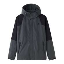 CAMEL CROWN Men's Outdoor Jacket, Hard Shell Work Jacket For Spring And Autumn, Waterproof Hiking Jacket - Shale Gray/Phantom Black - View 4