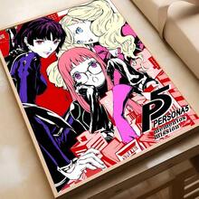 1 件/3 件墙面艺术海报可选框架流行视频游戏 P-Persona 5 游戏海报帆布艺术防水咖啡厅酒吧房间墙壁装饰 - 彩色 - 查看 13