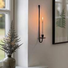 2 pièces Supports de bougie muraux en métal moderne, parfaits pour le salon, le style fermier, la décoration de la cheminée, idéaux pour Halloween, Noël et plus, décoration de Noël, décoration d'intérieur