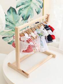 11pcs Kawaii Miniature Wooden Hangers Set For Doll Clothes | Yellow Cute Wardrobe Accessories & Tiny Furniture Decor | DIY Organizer Gift For Doll Collectors, Teens (Fashion Doll Storage)
