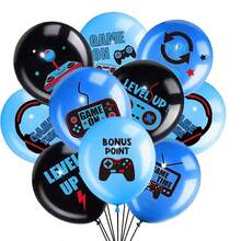 18pcs Game Theme Latex Balloons Set, 12 Inch Blue "GAME ON" Party Decorative Latex Balloons - Multicolor - View 2