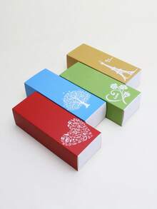 4件/8件可爱女孩带窗饼干盒，蛋糕盒，马卡龙盒，面包盒，巧克力盒，草莓盒，迷你蛋糕盒，甜点盒 - 紙本 - 查看 3