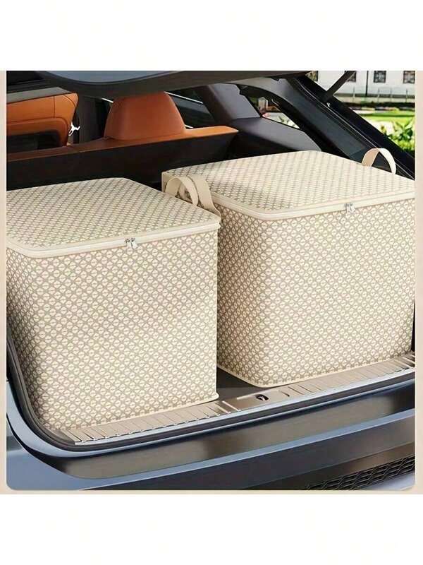 1 pièce Boîte de rangement pliable de style bohème avec poignée - boîte de rangement multifonction en tissu non tissé, convient pour le rangement de la literie et sous le lit