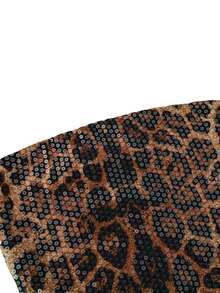 Top de camisola con estampado de leopardo y lentejuelas vintage para mujer