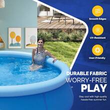 Inflatable Above Ground Pool, Outdoor Top Ring Blow Up Pool Easy Set - Màu xanh lam - Xem 7