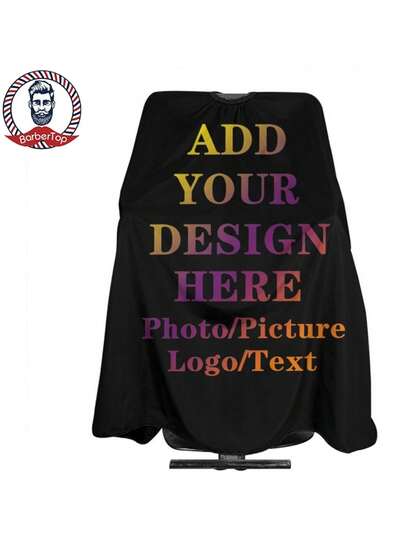 1pc Professional Hairdresser Cape, Gradient Letter Printed Hair Cutting Smock With Adjustable Neck Closure Device, Polyester Fabric, Water-Resistant & Anti-Static Hair Salon Gown, Suitable For Home And Salon Use, Essential Salon Item,Hair,Travel,Hair Products,Hair Tools,Hair Stuff,Barber,Barber Accessories,Barbershop,Hairdressing Equipment