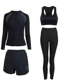 4pcs Long Sleeve And Long Pants Beach Diving Suit Set