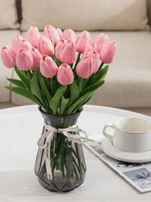 10pcs Artificial Tulip Flowers With Real Touch For Home Decoration, Wedding Decor, Mother's Day Gift Back To School Room Decor School Supplies