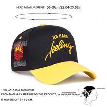 1Piece Men Letter NO HARD Side Rose Embroidered Baseball Cap Outdoor Adjustable Sunscreen Leisure Hat Spring Autumn Travel Tourism Beach Vacation - 綠拼白 - 查看 2