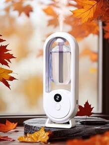 Máquina de aromaterapia de pared totalmente automática. Máquina de rociado con temporizador para aromaterapia de hotel. Desodorización de inodoro. Ambientador de aire para el hogar apto para oficina, dormitorio, sala de estar. Difusor de aromaterapia silencioso, recargable, con temporizador para apagado automático, 5 modos de funcionamiento, 6 aceites esenciales opcionales, blanco con luz ambiental de color. El frasco de aceite esencial se puede reutilizar, se puede llenar con agua, aceite esencial y repelente de mosquitos. Decoración exterior del jardín, decoración del hogar del jardín