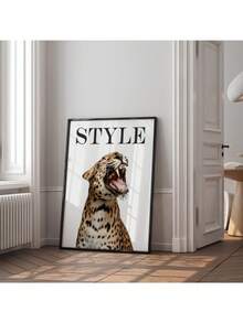 Impressão de pôster de chita vintage, galeria de estampas de chita, capa de revista com estampa de leopardo, decoração estética, pôster e impressões, pintura em tela, quadros de parede, decoração para sala de estar, presentes, moldura opcional - multicolorido - Ver 15