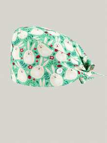 可调节纽扣工作帽，棉质工作帽吸汗带，弹性绷带系带帽，男女通用，均码 - 彩色 - 查看 5