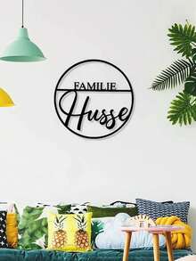 1 buc semn metalic atrăgător pentru ușă cu numele de familie - o necesitate pentru decorul ușii de la intrare - semn atrăgător pentru ușă - placă decorativă cu design de familie cu inel de ușă pentru un farmec sporit. - Multicolor - Vizualizare 7