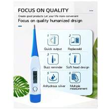Adult Digital Thermometer, Electronic Oral Thermometer, 10 Seconds Fast Reading - Blue and White - View 4
