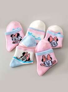 5 Paar Mädchen Cartoon Mickey Maus Mesh Sommer Kurzsocken