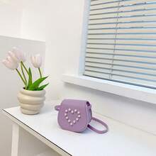 Bow Decor Fashion Girl's Shoulder Bag, PU Leather Crossbody Purse - A - View 9