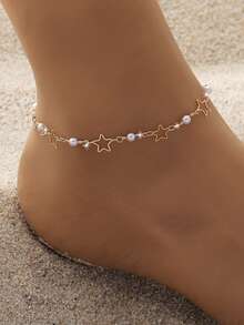 1 pieza Tobillera con diseño minimalista en forma de corazón, estilo europeo, moda, adecuado para mujer para playa, uso casual, trabajo, fiesta, regalo de cumpleaños