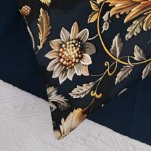 1pc Bee Festival Vintage Series Black Background White Wing Bee Printed Pillow Case [No Pillow Insert], 17.7*17.7in(45*45cm), [Single-Sided Printing] Minimalist Modern Polyester Cushion Cover, Room Decor, Home Decor, Bedroom Decor, Room Decoration Stuff For Sofa, Bed, Living Room, Bedroom, Car, Office, Hotel Decoration, Throw Pillow Covers, Suitable For All Seasons, Perfect Gift For Family And Friends