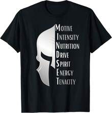 Camiseta gráfica con cita motivacional e inspiradora de mentalidad espartana - Negro - Ver 1