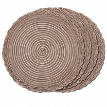 2pcs/4pcs/6pcs 15 Inch Round Woven Braided Placemat, Washable Anti-Slip Heat Insulation Tableware Mats, Suitable For Home Dining Table Decor, Holiday/Party - Multicolor - View 20