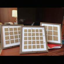 1pc DIY Shell Photo Frame, Handmade For Parents-Child, Couples, Peach Wood Color Frame