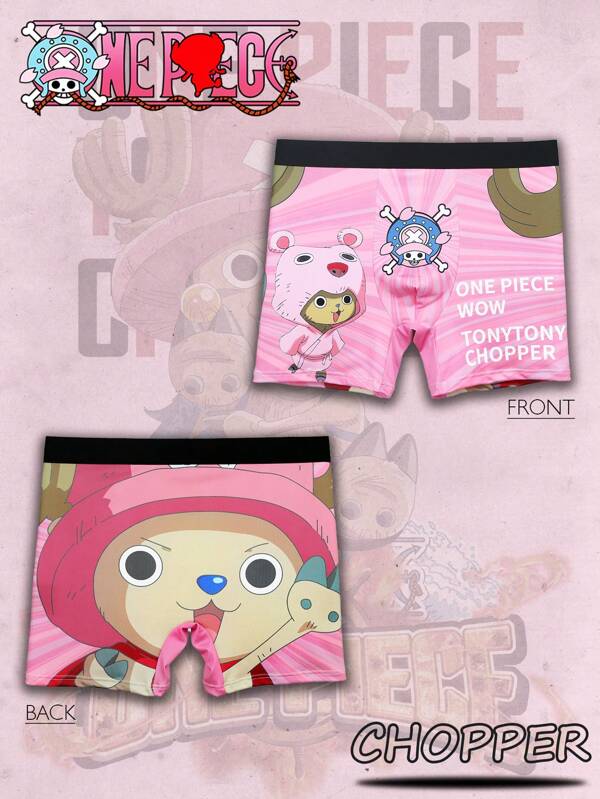 bandai One Piece Anime Personaj Tonytony Chopper Reindeer Boat Doctor Bărbați Imprimat Boxer Brief, Căptușeală moale și confortabilă, Potrivit pentru uz zilnic și somn