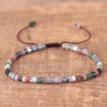 gxtbw 1 Vòng tay hạt đá Aventurine xanh, có thể điều chỉnh chất lượng cao, Vòng tay tối giản, Vòng tay đá tự nhiên, Vòng tay tinh xảo, Đá quý - đá mã não ấn độ - Xem 2