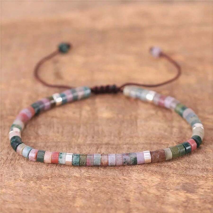 gxtbw 1 Vòng tay hạt đá Aventurine xanh, có thể điều chỉnh chất lượng cao, Vòng tay tối giản, Vòng tay đá tự nhiên, Vòng tay tinh xảo, Đá quý