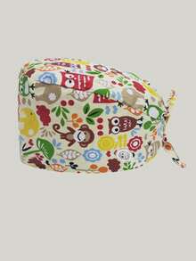 可调节纽扣工作帽，棉质工作帽吸汗带，弹性绷带系带帽，男女通用，均码 - 彩色 - 查看 6