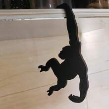 1/2/5pcs Fashionable Wooden Monkey Hooks - Easy To Install Key And Bag Wall Mount Hangers, Black Silhouette Design, Home Decor Accessories, Monkey Decor, Practical Hooks