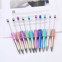 10pcs Handmade Gradient Color UV Plated Pearl DIY Beads Pen Craft Material Kit, Creative Gift For Holidays