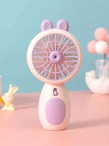 1 Stück Mini Niedlicher Hasen Design Handventilator mit USB-Kabel, perfekt für Sommer Outdoor, Zuhause, Büro, starker Luftstrom, Geschenk für Paare, Alltag