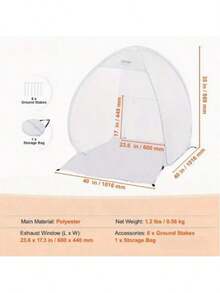 1 件弹出式便携式喷漆帐篷，内置地板、排气口和储物袋 - 可折叠 DIY 趣味喷漆站，涤纶制成，适用于家具喷漆、DIY 工作区 | 便携式喷漆站 | 易安装帐篷（白色）
