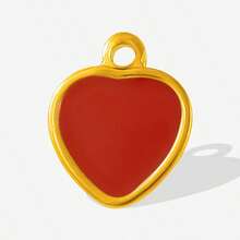 2pcs/7pcs Luxury Dark Style Hiphop 304 Stainless Steel Drip Oil Gold/Silver Heart Cross Pendant Necklace Earring Jewelry DIY Accessories, Gold Plated/Silver Jewelry Making Charms