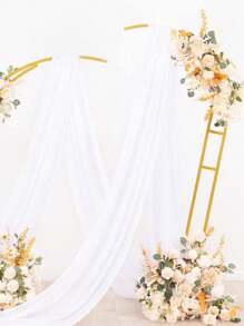 1 pezzo di tessuto in chiffon bianco per arco, tessuto per arco da matrimonio, decorazione per lo sfondo di feste di compleanno, decorazione romantica in poliestere per matrimoni, feste nuziali, doccia nuziale, decorazioni per la stanza, adatto per arco da matrimonio, decorazione cancellata scale, decorazione schienale sedie, tenda a rete trasparente per porte, runner da tavolo in garza, tovaglia, forniture per banchetti e feste