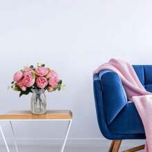 1 pièce/3 pièces Bouquet de fleurs de rose artificielles Fleurs de pivoines fausses à toucher réel pour la décoration de la maison, du mariage, de la fête, des centres de table, de la Fête des Mères